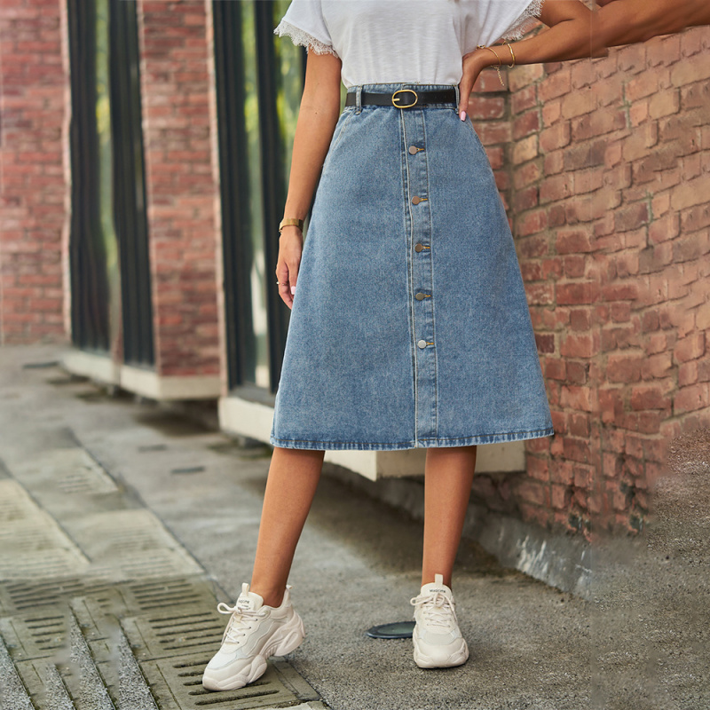 A-Line Skirt Midi - Jupe midi polyvalente amincissante en jean