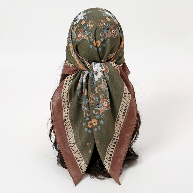 Women'S Fashion Visor - Nouveau foulard Hijab carré musulman imprimé