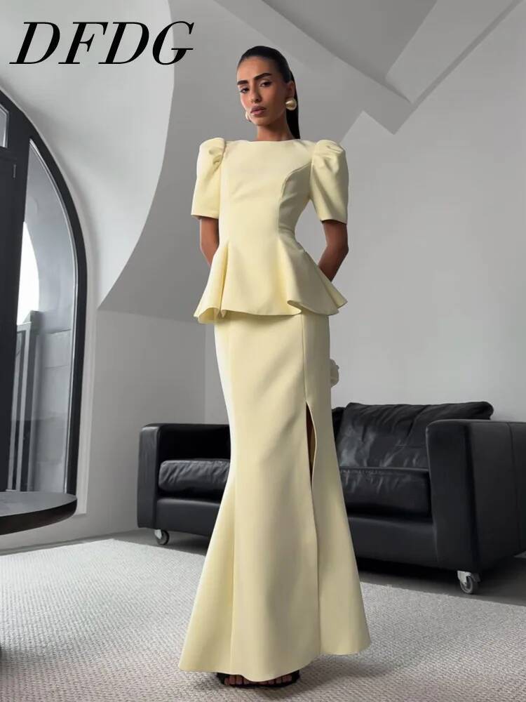 Puff Sleeve Blouse - Ensemble de soirée élégant et formel