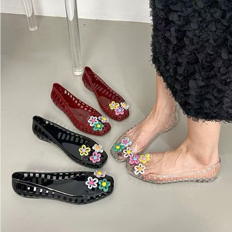 Women Fashion Store - Chaussures en gelée ajourées kawaii dopamine