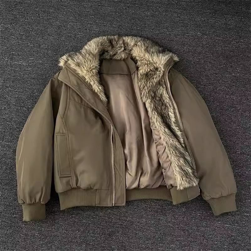 Women'S Fashion Quilted Jacket - Veste en coton à fermeture éclair