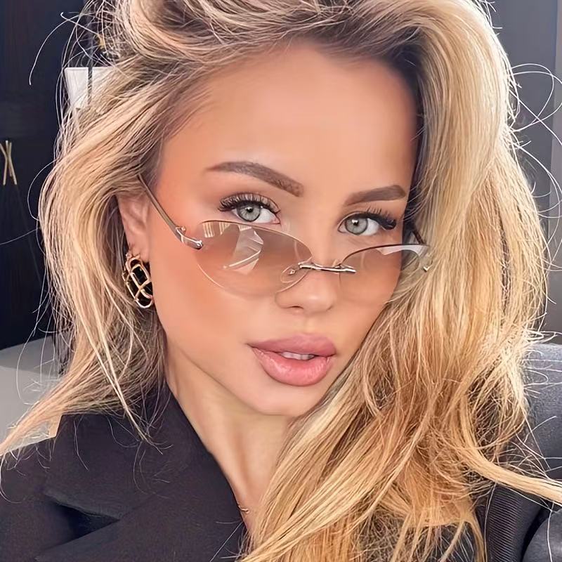 Women'S Fashion Eyeglasses - Lunettes de soleil ovales sans monture
