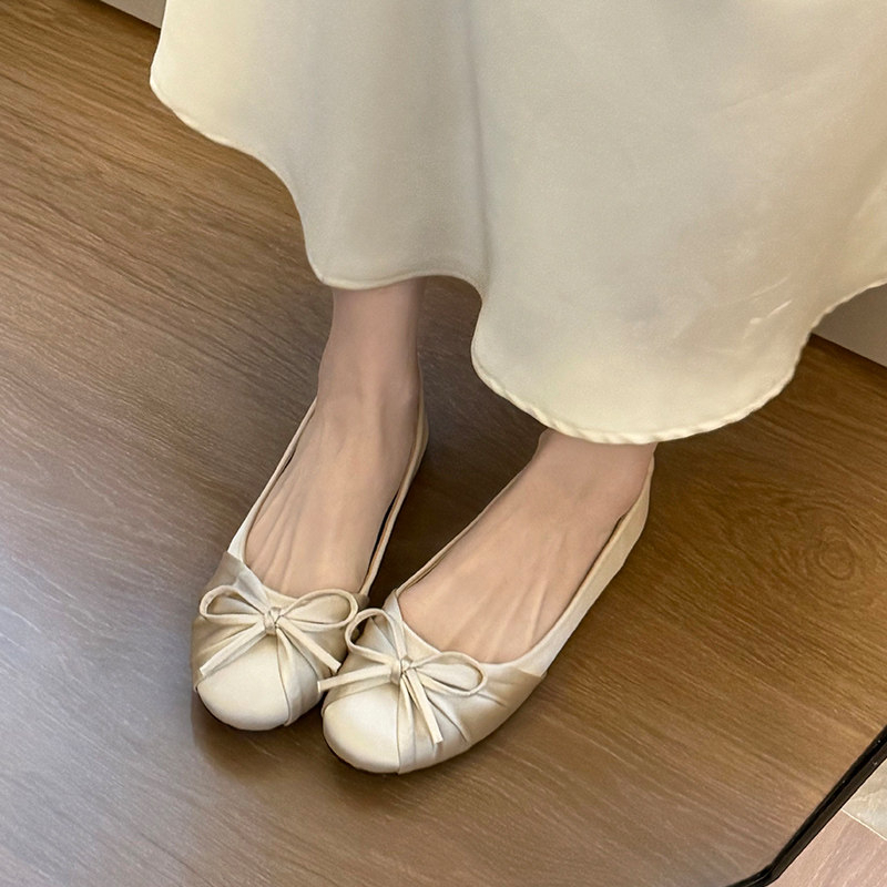 Women Fashion Heels - Nouvelles Chaussures Plates à Nœud Papillon