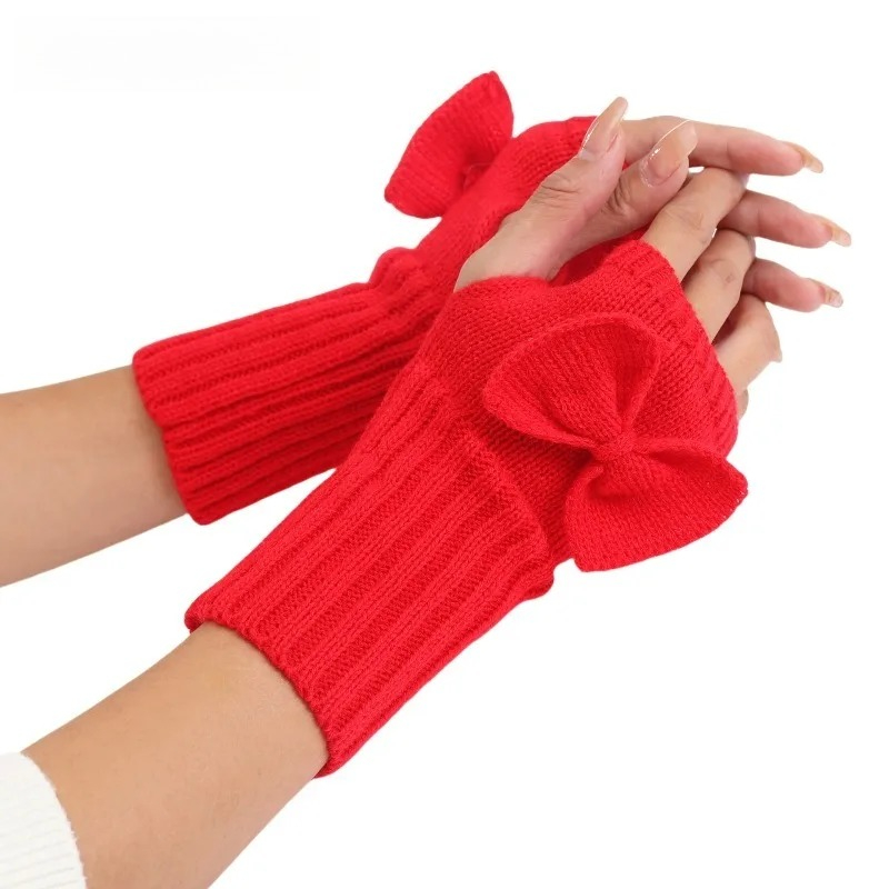 Women'S Fashion Gloves - Gants sans doigts en tricot avec