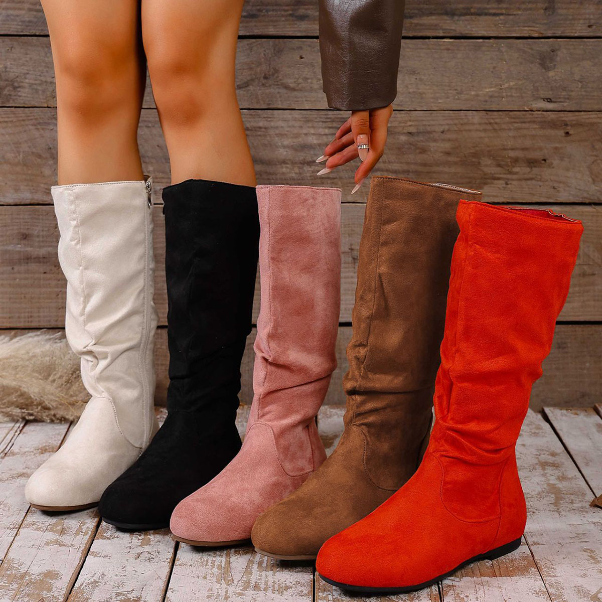 Women'S Fashion Winter 2026 - Nouvelles Bottes Moto Décontractées en Daim