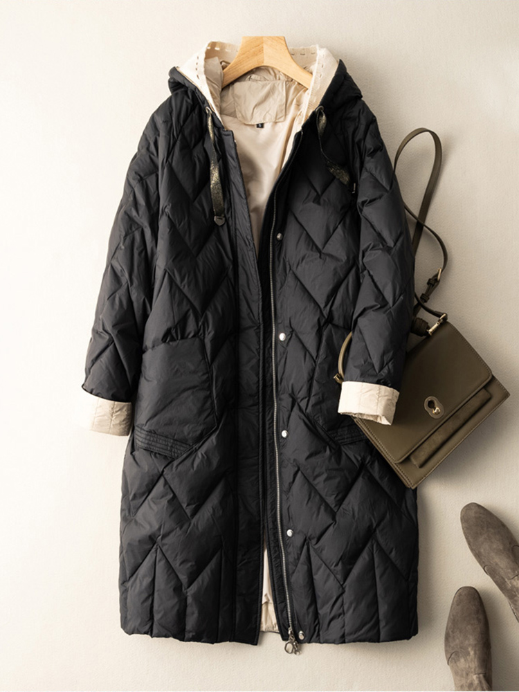Women'S Fashion Quilted Jacket - SEDUTMO-Doudoune Longue en Duvet de Canard