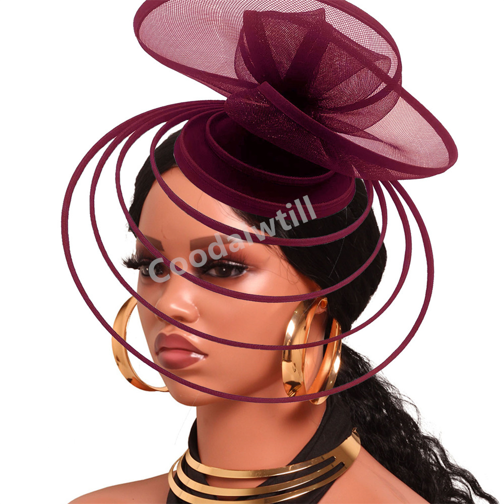 Women'S Fashion Visor - Marron voile Fascinator chapeaux bandeau femmes