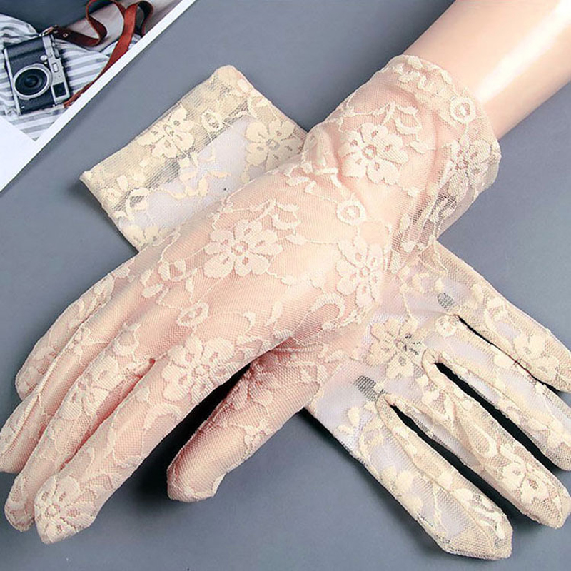 Women'S Fashion Gloves - Gants d'été courts en dentelle pour