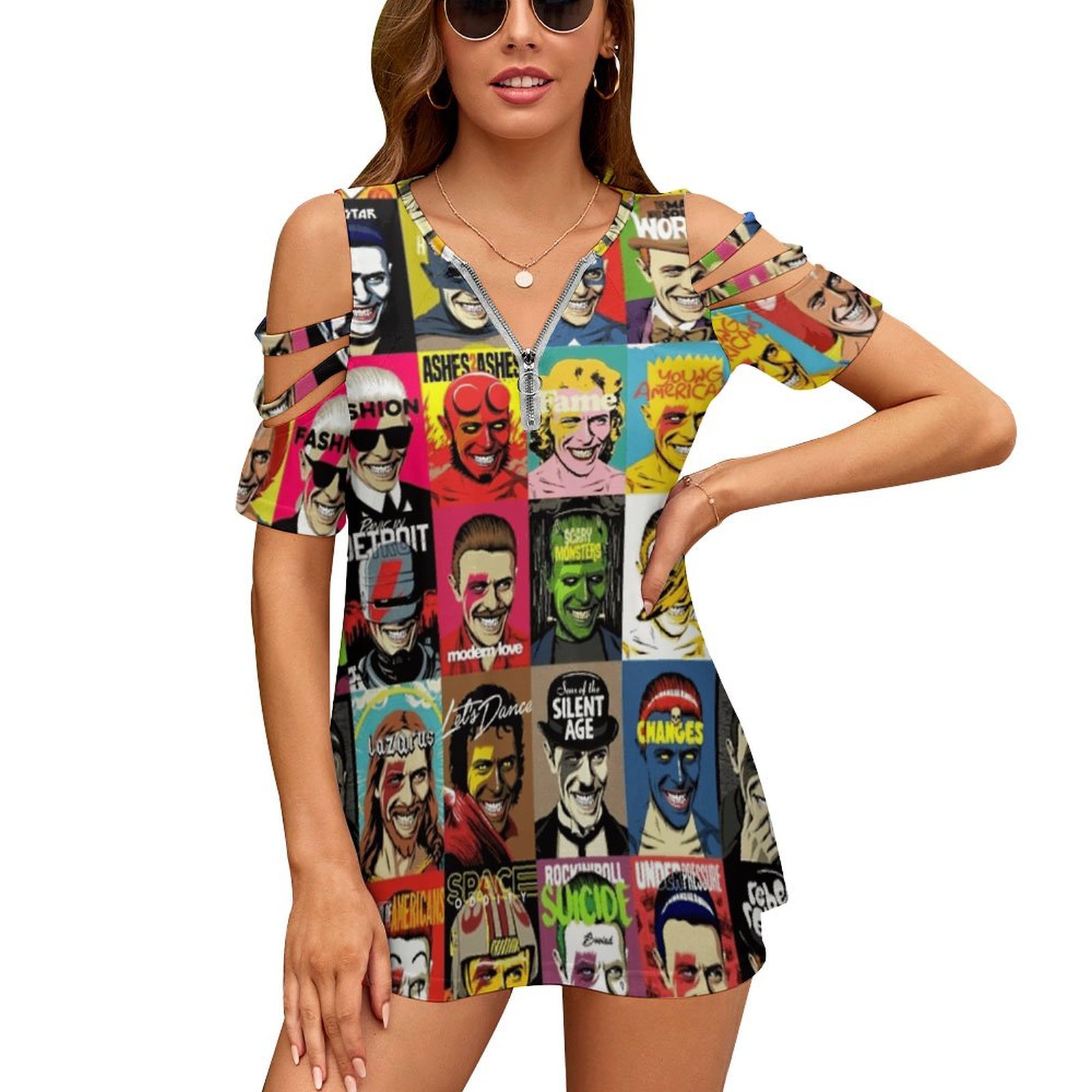 Women'S Fashion Of The 70S - All The Changes-T-shirt imprimé floral pour