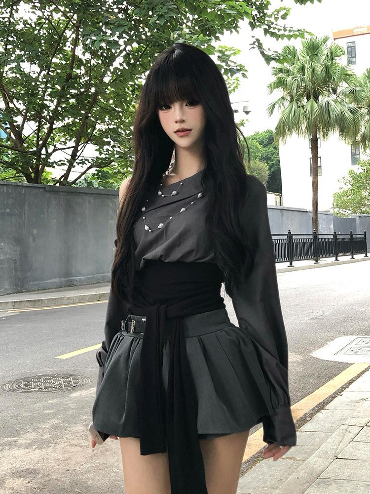 Women'S Y2K Fashion Aesthetic - Ensemble deux pièces tendance Y2K :