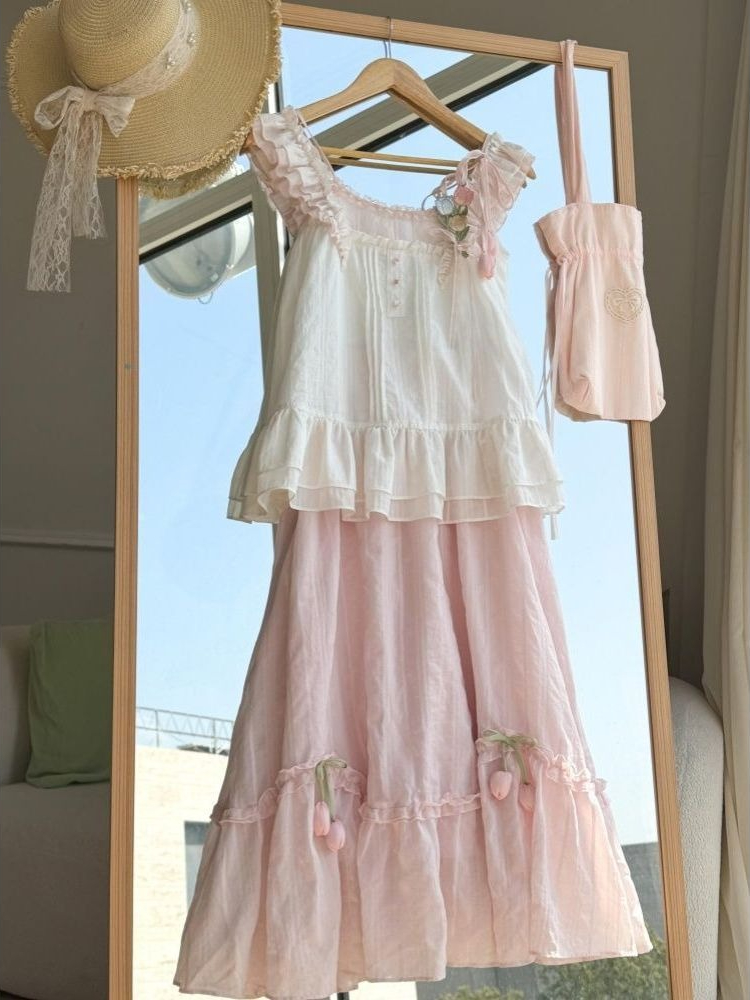 A-Line Skirt Midi - Ensemble deux pièces pour femme, style