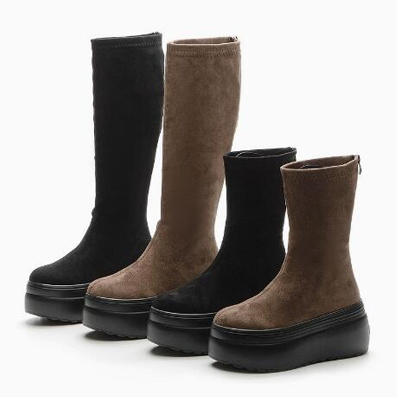 Women'S Fashion Winter 2026 - Bottes compensées à plateforme zippées pour