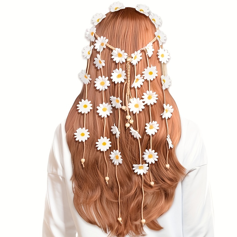 Women'S Fashion Of The 70S - Bandeau hippie à fleurs, couronne de