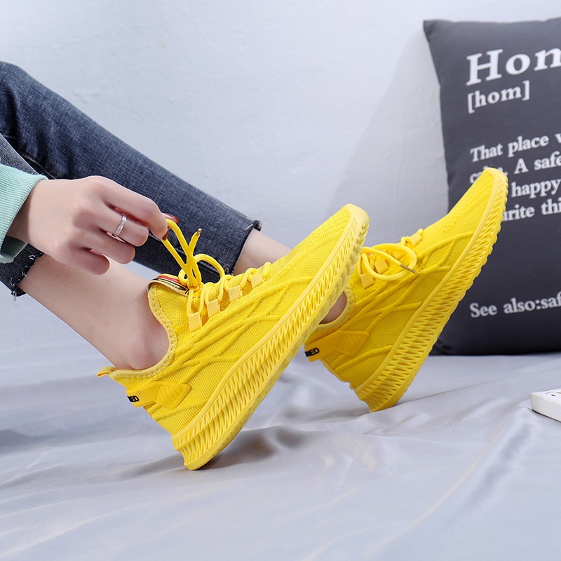 Women'S Yellow Fashion Sneakers - Nouvelles Baskets Femme Tendance Printemps 2026