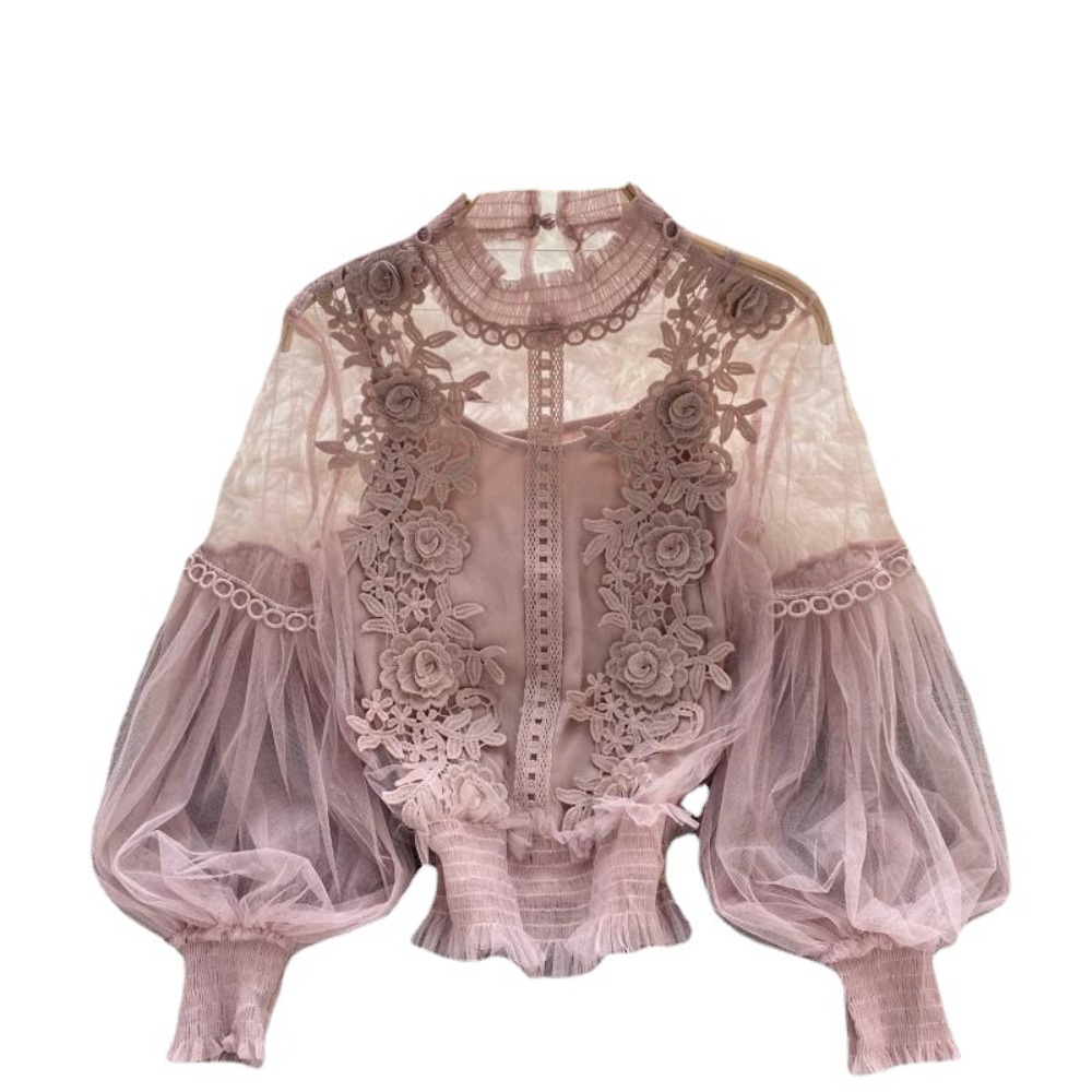 2 pièces/ensemble dentelle bou - Puff Sleeve Blouse avis et prix