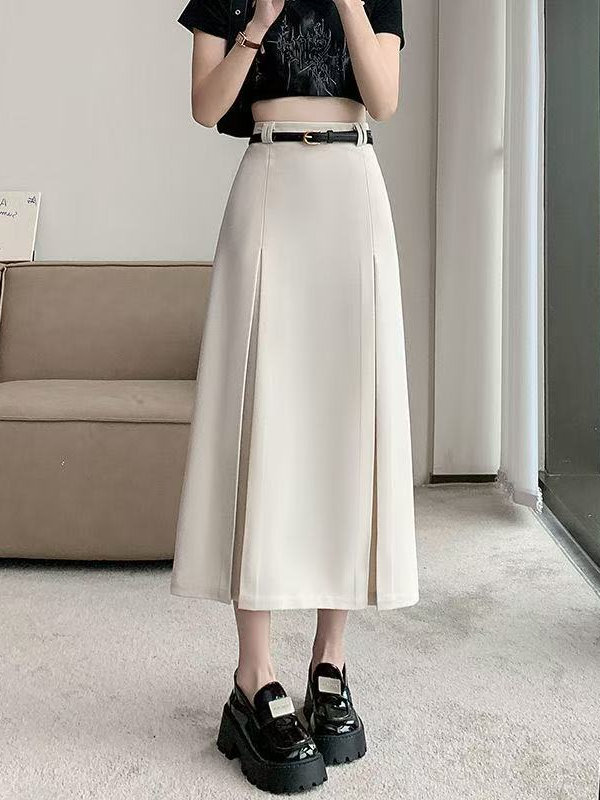 Jupe plissée taille haute élas - A-Line Skirt Midi avis et prix