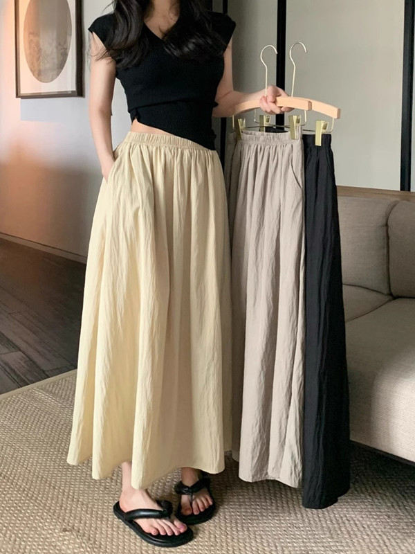Jupe longue plissée drapée tai - A-Line Skirt Midi avis et prix