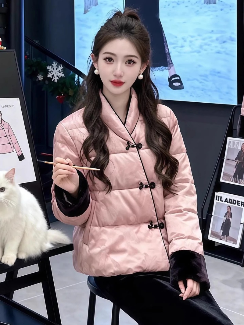 Veste matelassée rose chaud po - Women'S Fashion Quilted Jacket avis et prix