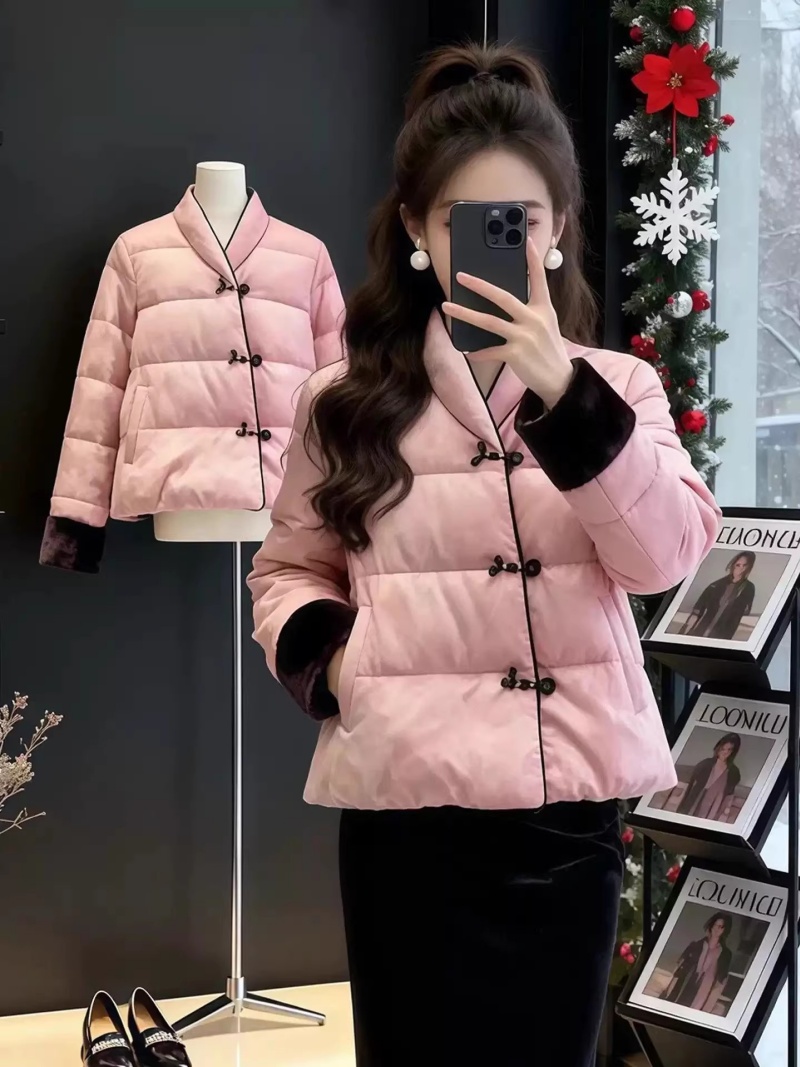 Veste matelassée rose chaud po - Women'S Fashion Quilted Jacket avis et prix