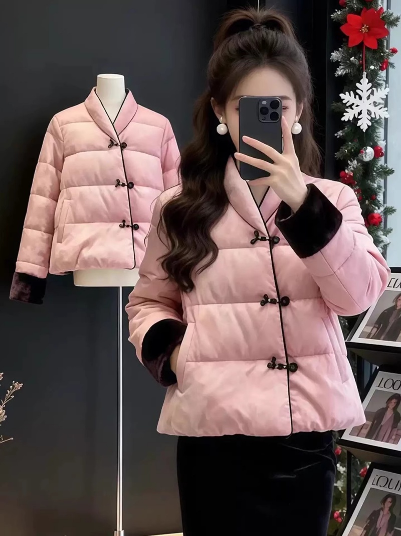 Veste matelassée rose chaud po - Women'S Fashion Quilted Jacket avis et prix