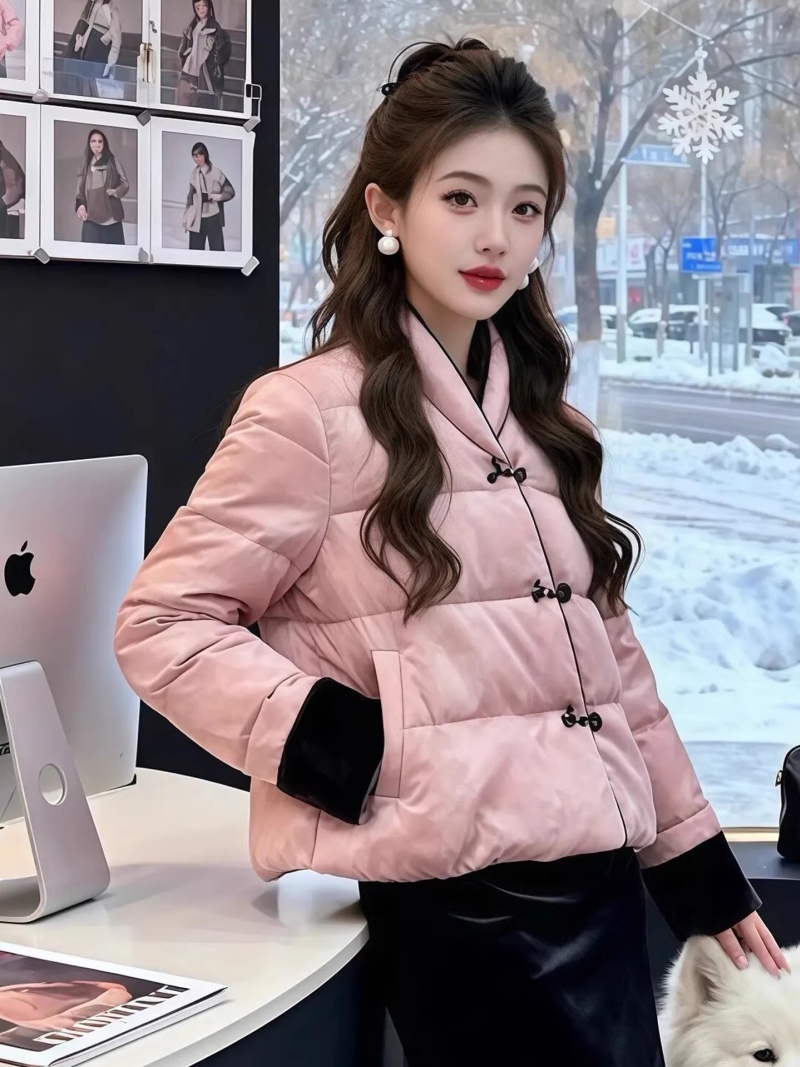 Veste matelassée rose chaud po - Women'S Fashion Quilted Jacket avis et prix