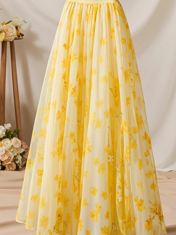 Jupe mi-longue jaune taille ha - A-Line Skirt Midi avis et prix