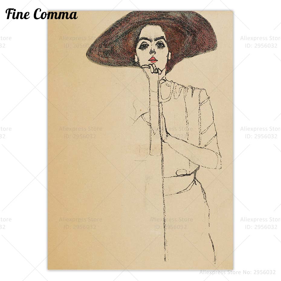 Portrait d'une femme, Egon Sch - Women Fashion Pose avis et prix