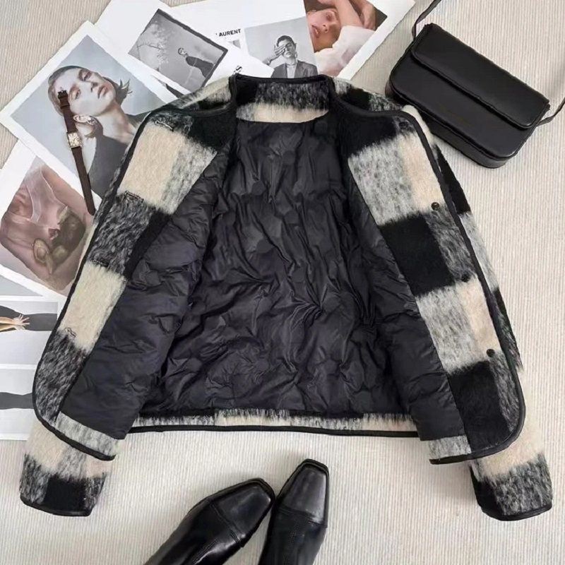 Manteau en laine matelassé cou - Women'S Fashion Quilted Jacket avis et prix