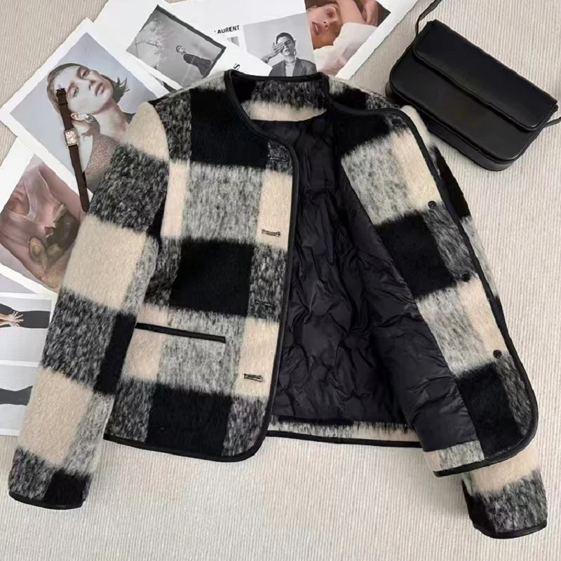 Manteau en laine matelassé cou - Women'S Fashion Quilted Jacket avis et prix