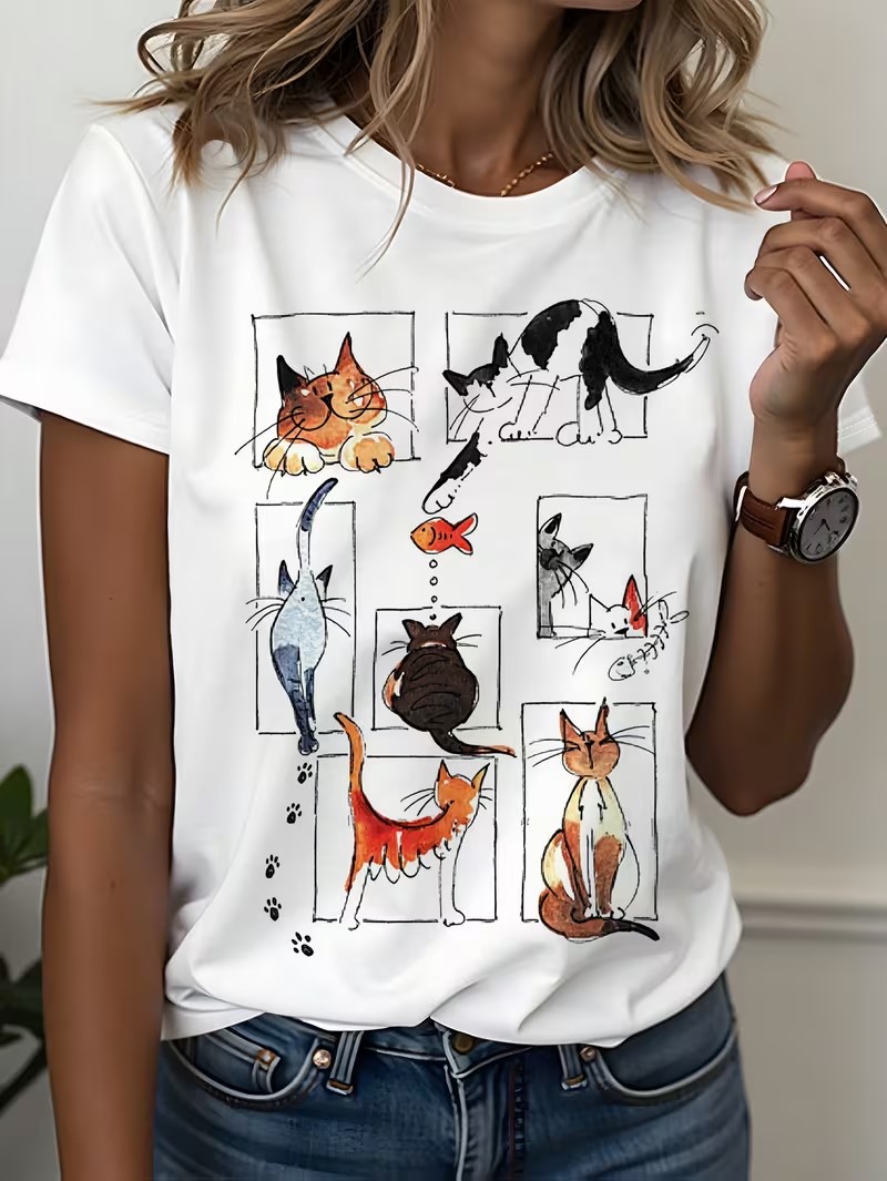 T-shirt décontracté pour femme - Women Fashion Pose avis et prix
