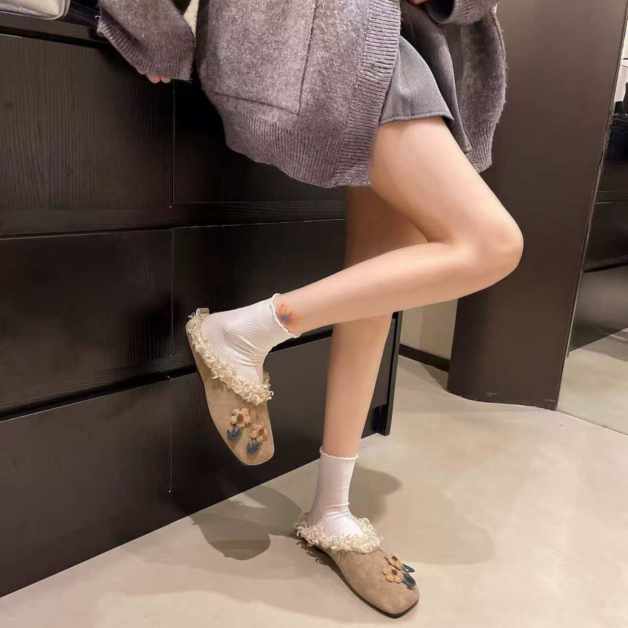Pantoufles plates en peluche p - Women'S Fashion Winter 2026 avis et prix