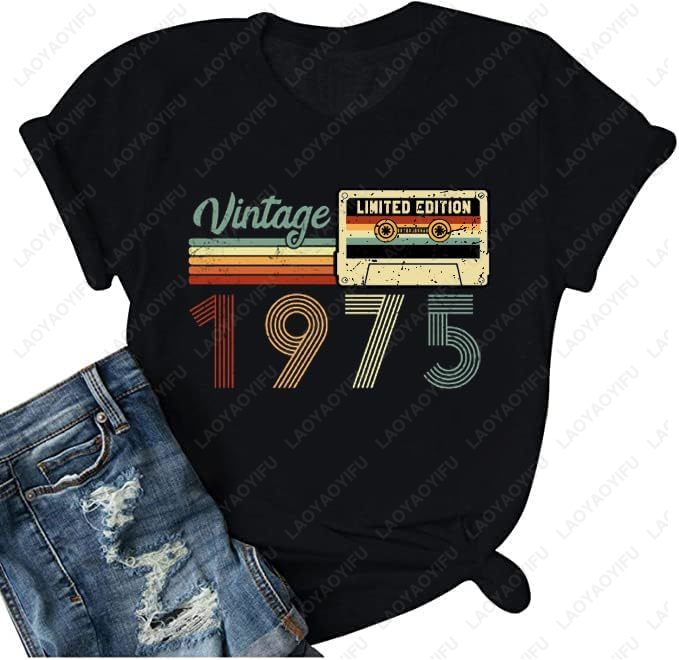 Vintage 1975 T-Shirts pour fem - Women'S Fashion Of The 70S avis et prix