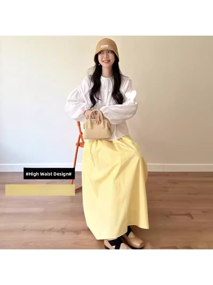 Jupe midi trapèze jaune pour f - A-Line Skirt Midi avis et prix