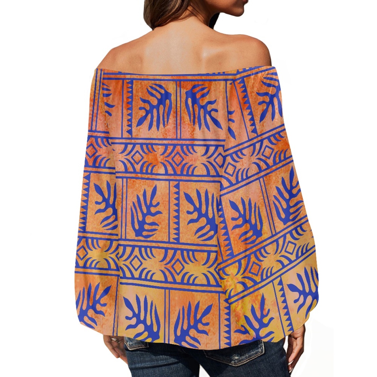 Vêtements tribaux polynésiens, - Puff Sleeve Blouse avis et prix