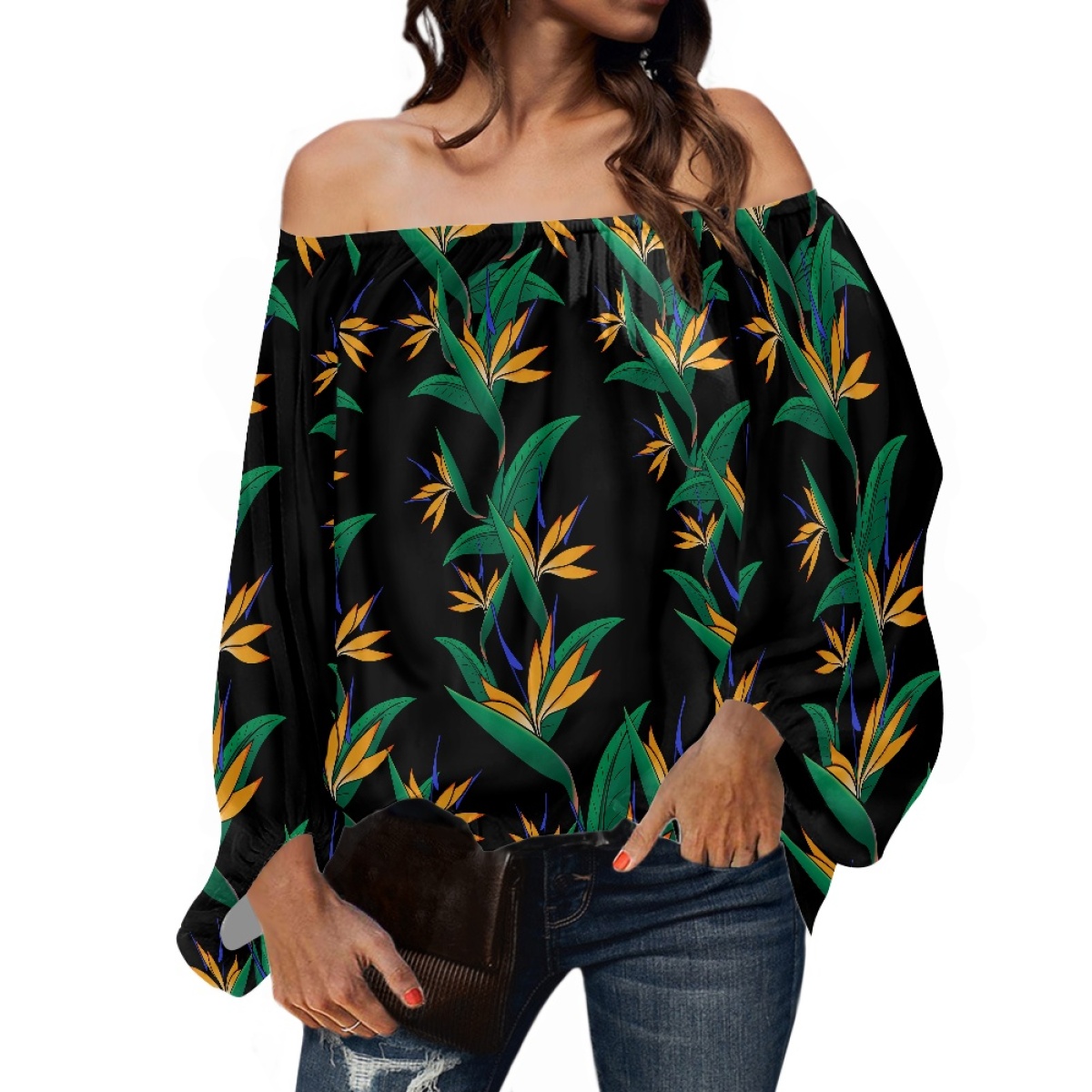 Vêtements tribaux polynésiens, - Puff Sleeve Blouse avis et prix