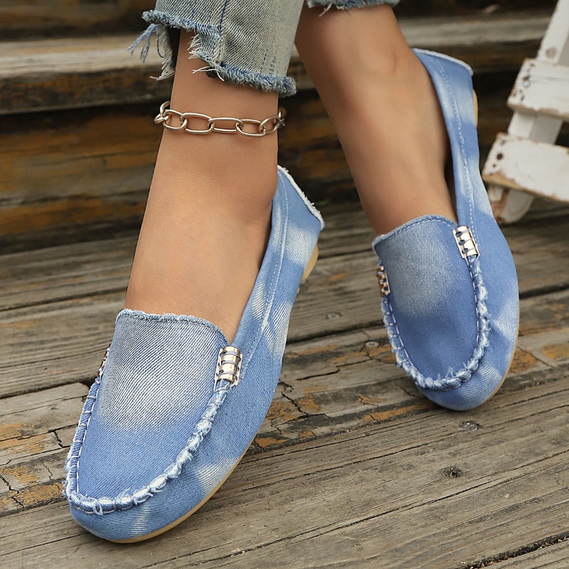 Mocassins en denim bleu clair  - Women Fashion Heels avis et prix