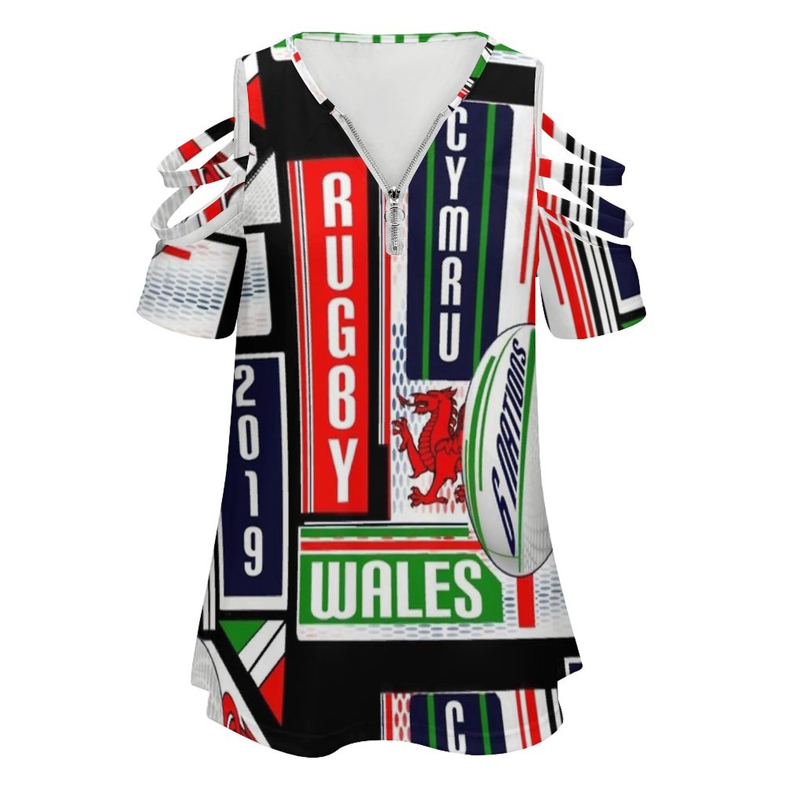 Cymru-T-shirt imprimé à manche - Women'S Fashion Rugby Shirt avis et prix