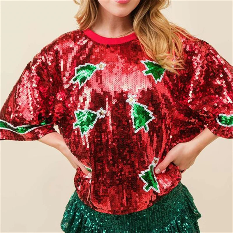 T-shirt à paillettes pour femm - Women'S Fashion Rugby Shirt avis et prix